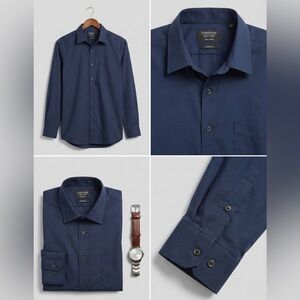 Nordstrom Men's Deep Blue Non-Iron Classic Fit Shirt